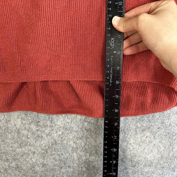 Sisam Sweater Womens Medium Orangic Cotton Fair Trade V-Neck Pullover Red - Picture 4 of 7